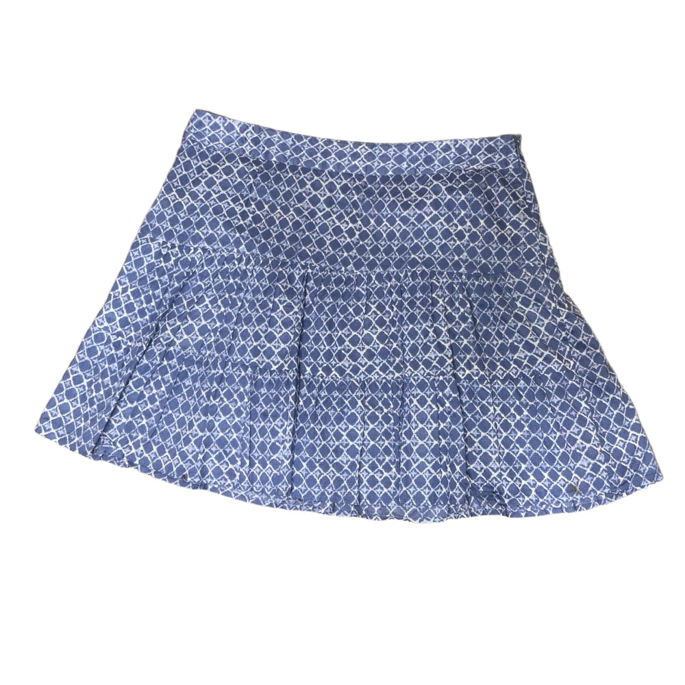 Ann Taylor LOFT 10SK Blue Geometric Pattern Knee Length A Line Skirt 10
